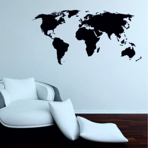 Samolepka na zeď - Mapa světa (Rozměr: 210x105 cm)
