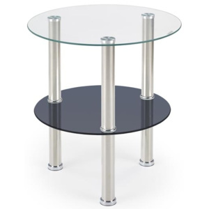 Halmar Konferenční stolek SARDINIA, bezbarvé sklo/černá