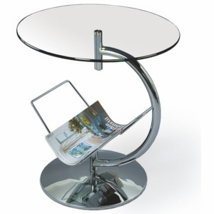 Halmar Konferenční stolek ALMA, bezbarvé sklo, chrom