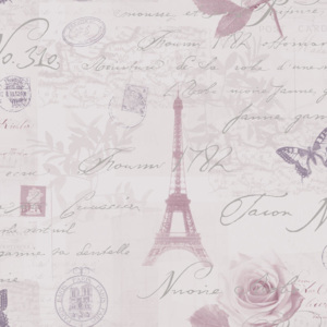 Romantická papírová tapeta Holden Caligraphy růžová 0,53x10,05 m