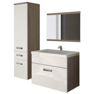Koupelnový nábytek Vanessa mini I, 020-barva lanýž / bílý lesk, sifon ano, umyvadlo ano MIRJAN 5902928033625