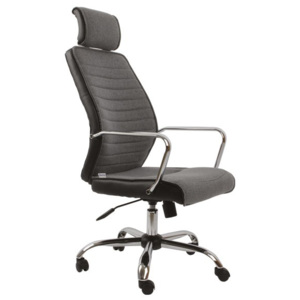 Kancelářská židle na kolečkách Bradop ZK74 – s područkami, šedá umělá kůže