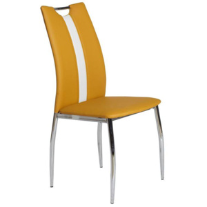 Jídelní židle OLIVA žlutá kari / bílá Tempo Kondela