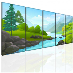 Kreslený obraz příroda (200x90 cm) - InSmile ®