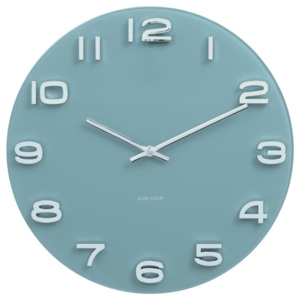 Nástěnné kulaté hodiny Vintage 35 cm Karlsson (Barva - modrá)