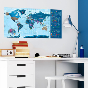 Murando DeLuxe Stírací modrá mapa II(100x50 cm)