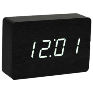Černý LED budík Gingko Brick Click Clock