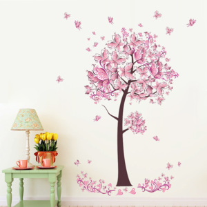 Samolepka na zeď "Růžový Strom" 70x100 cm