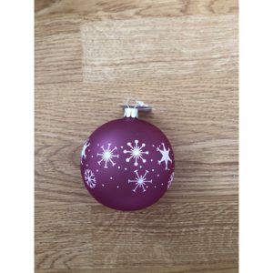 Skleněná vánoční ozdoba, fialová, 6ks