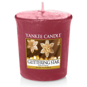 Yankee Candle - votivní svíčka Glittering Star 49g (Zářivá kombinace santálového dřeva, lahodných bonbónů a zázvoru. Uklidňující jemná vůně.)
