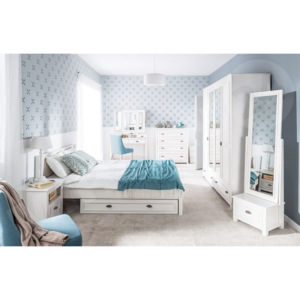 Ložnice Madison I, osvetleni bez osvětlení, rozmer-postele 160x200, 097-barva aplská bílá MIRJAN