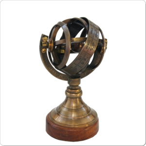 Retro luxusní mosazná sférická koule LDK39, armillary sphere, hvězdářské dekorace
