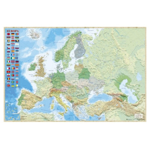 Plakát, Obraz - Mapa Evropy - Politická, (91,5 x 61 cm)