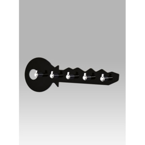 Nástěnný věšák "Klíč", černá (GC3489 BK)