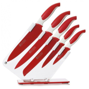 Maxwell&Williams SLICE & DICE sada 5 nožů ve stojanu, červené