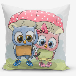 Povlak na polštář s příměsí bavlny Minimalist Cushion Covers Umbrella Owls, 45 x 45 cm