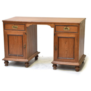 Starý psací stůl z teakového dřeva, 120x50x75cm