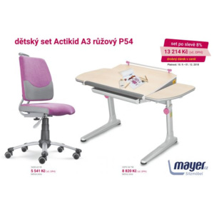 Dětský set Mayer – rostoucí židle ACTIKID A3 SMILE a rostoucí stůl EXPERT, růžový + dárek
