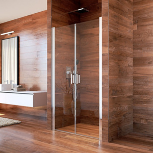 MEREO-Sprchové dveře, LIMA, dvoukřídlé, lítací, 90 cm Výplň: čiré