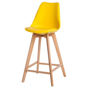 Mørtens Furniture Barová židle s dřevěnou podnoží Norby