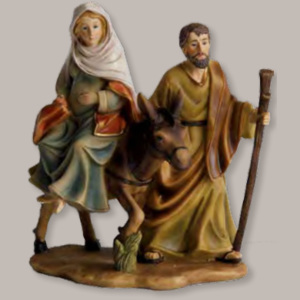 Blok figur panna Marie na koni těhotná 12-13cmx13,6cm