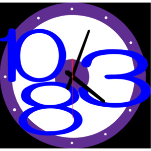 3D nástěnné hodiny Exkluzivní, barva: purpurové, tmavě modré
