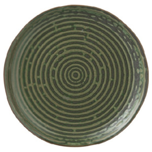 Zelený porcelánový talíř J-Line Circles, ⌀ 25,3 cm