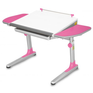 Dětský rostoucí stůl Mayer PROFI 3 32W3 19 – růžový, deska bílá, 116×57–75×66