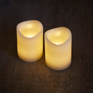 LED voskové svíčky 6,5cm, set 2 kusy, mandlové