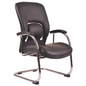 Konferenční židle Office Pro VAPOR MEETING – pravá kůže, chrom