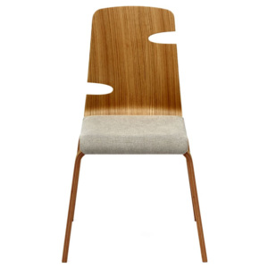 Dřevěná jídelní židle Formdesign Woody – bez područek, čalouněný sedák