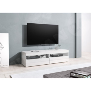 TV stolek Benillo 140, 013-barva bílá / bílý lesk, osvetleni bez osvětlení MIRJAN