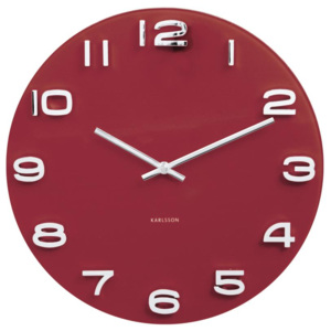 Nástěnné kulaté hodiny Vintage 35 cm Karlsson (Barva - červená)