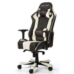 Herní židle DXRACER King OH/KS06/NW – umělá kůže, černá/bílá
