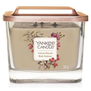 Yankee Candle Elevation - vonná svíčka Velvet Woods 347g (Procházka lesem a sadem v exotickém objetí hřejivé ambry a květů sladkých ovocných stromů.)