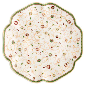 Bílý servírovací talíř s vánočním motivem Brandani Tempo di Festa, ⌀ 31 cm