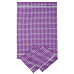 Bavlněné utěrky s extra savostí - fialový podklad / bílá kostka