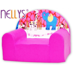 NELLYS Dětské křesílko/pohovečka Nellys ® - Safari v růžové