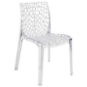 Jídelní plastová židle Stima GRUVYER TRANSPARENT – bez područek, více barev Transparente