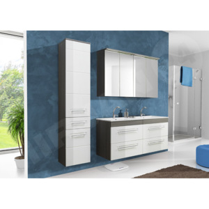 Koupelnový nábytek Somo II 120cm, 021-barva avola / bílý lesk , sifon ne MIRJAN