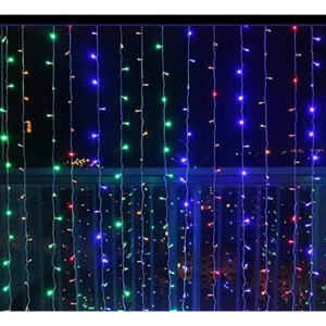 VOLTRONIC® M59570 Vánoční osvětlení - světelný závěs - 3x3 m barevná 300 LED