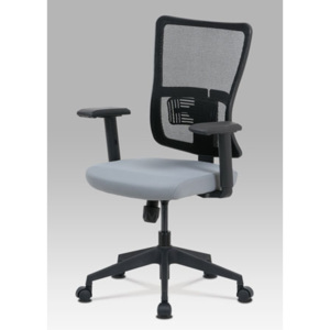 Autronic Kancelářská židle, šedá látka+černá síťovina, houpací mech., plastový kříž KA-M02 GREY