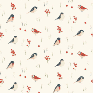 1 m bio bavlna popelín "Love Birds" od Birch Fabrics