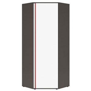 Graphic II Skříň SZFN1D/B šedý wolfram/bílá/červená
