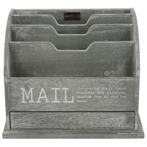 Šedý box na poštu s nápisem Mail - 36*23*29 cm Collectione