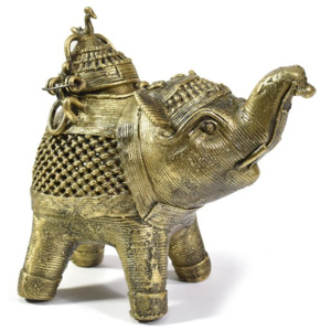 Slon "tribal art", mosazná soška, otevírací, 13cm