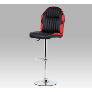 Jídelní barová židle Autronic AUB-610 RED – umělá kůže, černá-červená
