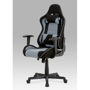 Autronic Kancelářská židle, černá-šedá látka, houpací mech, plastový kříž KA-E827 GREY