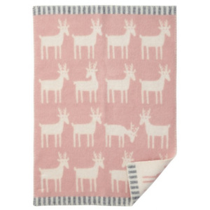 Vlněná dětská deka Deer pale pink, Světle růžová