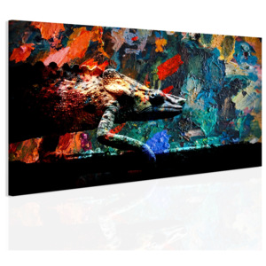 Obraz chameleon v barvách (90x60 cm) - InSmile ®